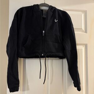 Cropped Zip Up Hoodie